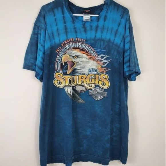 Harley Davidson Distressed Sturgis Tee Shirt Mens Size L Sturgis 2014 Black Hill - Picture 3 of 3